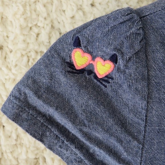 GYMBOREE Girls Dress Size 7 100% Cotton Button-up Front-Half Beautiful Embroider - Picture 4 of 12